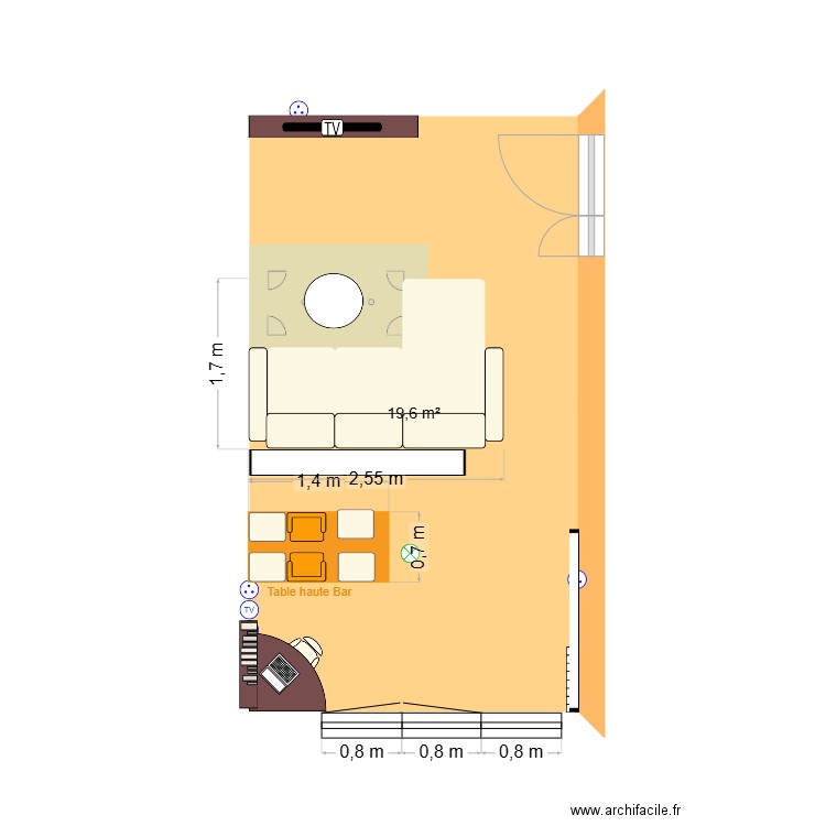claude bernard 2. Plan de 1 pièce et 20 m2