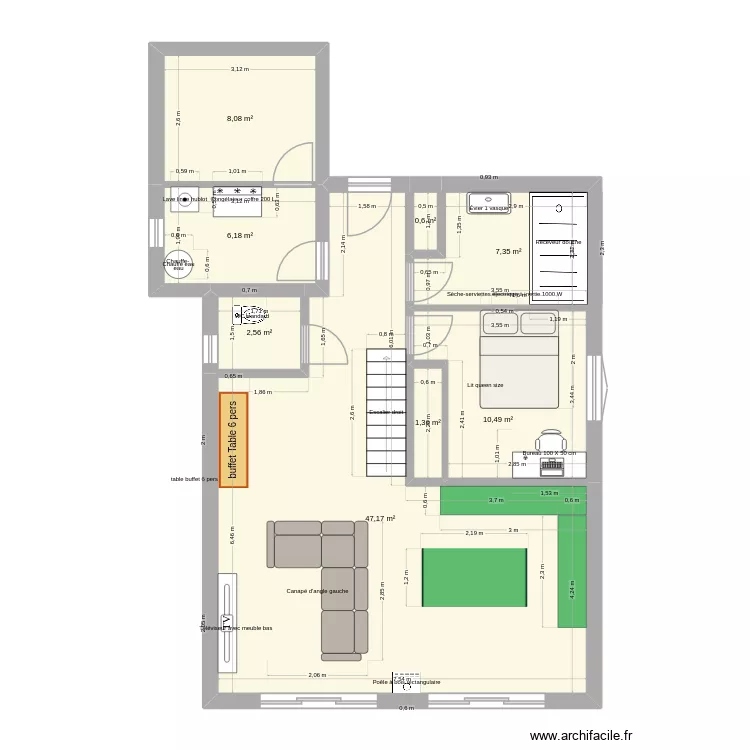 maison avec garage. Plan de 8 Pièces et 84 m² maison avec garage. Plan de 8 Pièces et 84 m²
