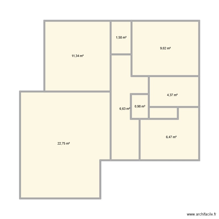 AppartV1_BU1. Plan de 8 pièces et 63 m2