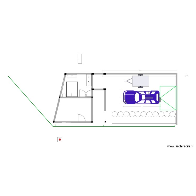 Studio+garage fondation. Plan de 0 pièce et 0 m2