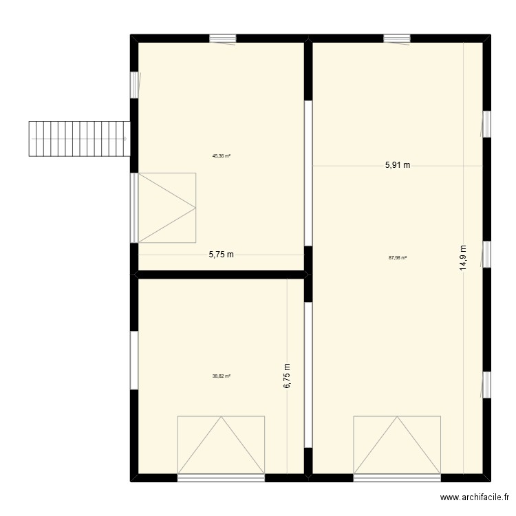 extension diesen**. Plan de 4 pièces et 211 m2