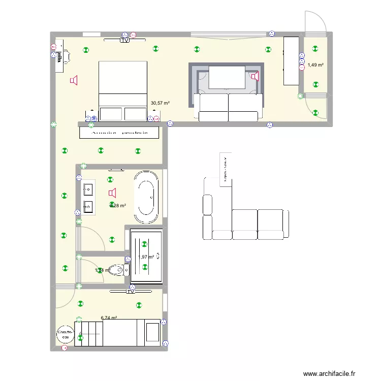 suite final elect grande chambre enf. Plan de 