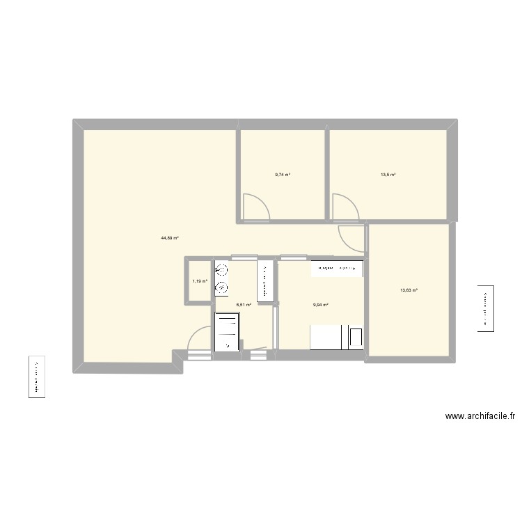 STEF2. Plan de 7 pièces et 99 m2