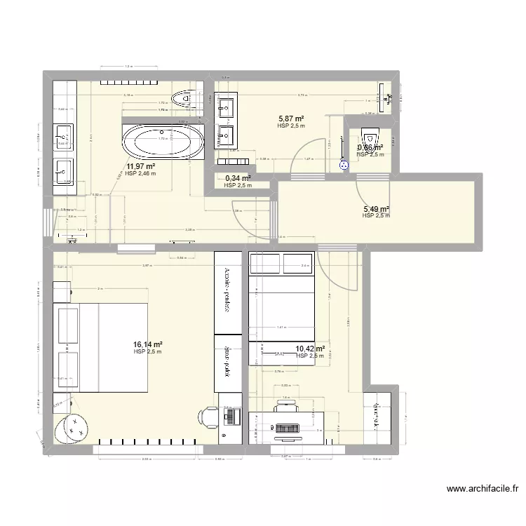 1er &eacute;tage Parklaan 50 11. Plan de 7  et 51 m²
