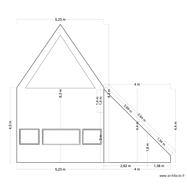 Plan pignon est 2. Plan de 0 pièce et 0 m2