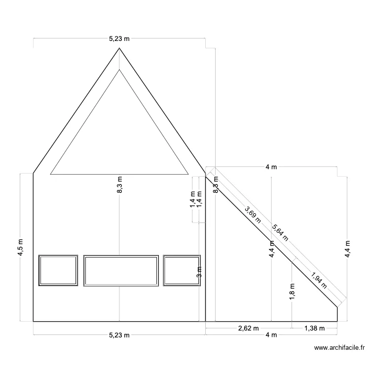 Plan pignon est 2. Plan de 