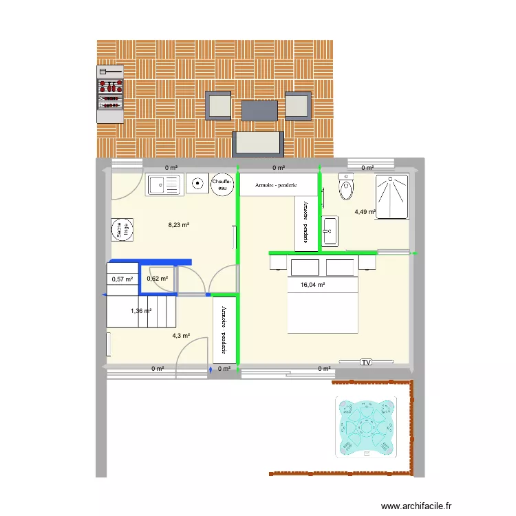 PLAN_N0_MAISON_LE_BUGUE_AM&Eacute;NAGEMENT. Plan de 13 pièces et 36 m²