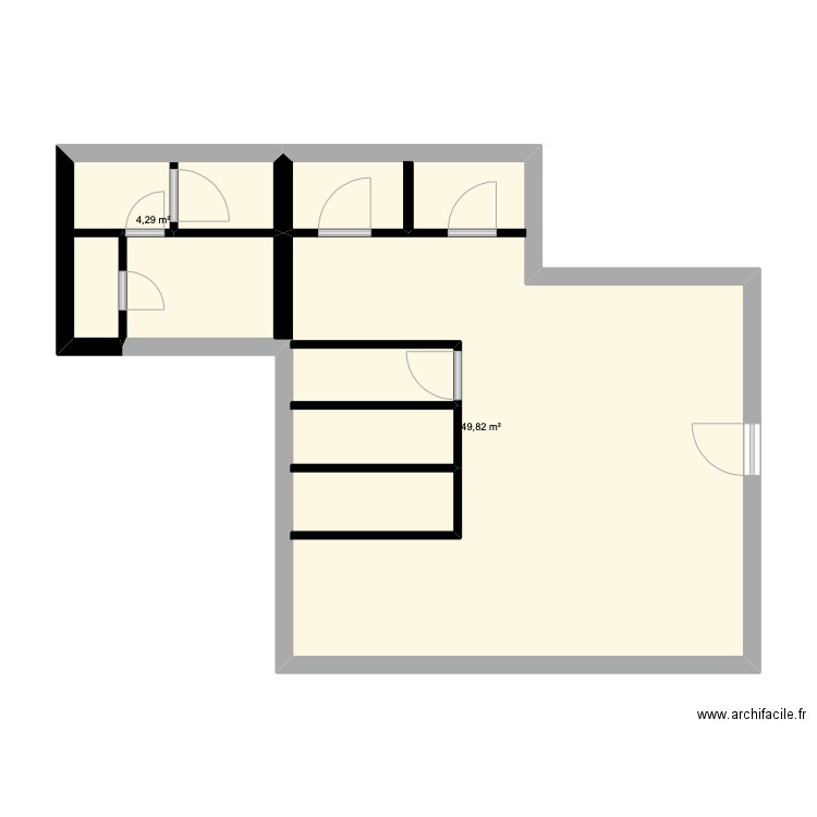 mssr. Plan de 2 pièces et 54 m2