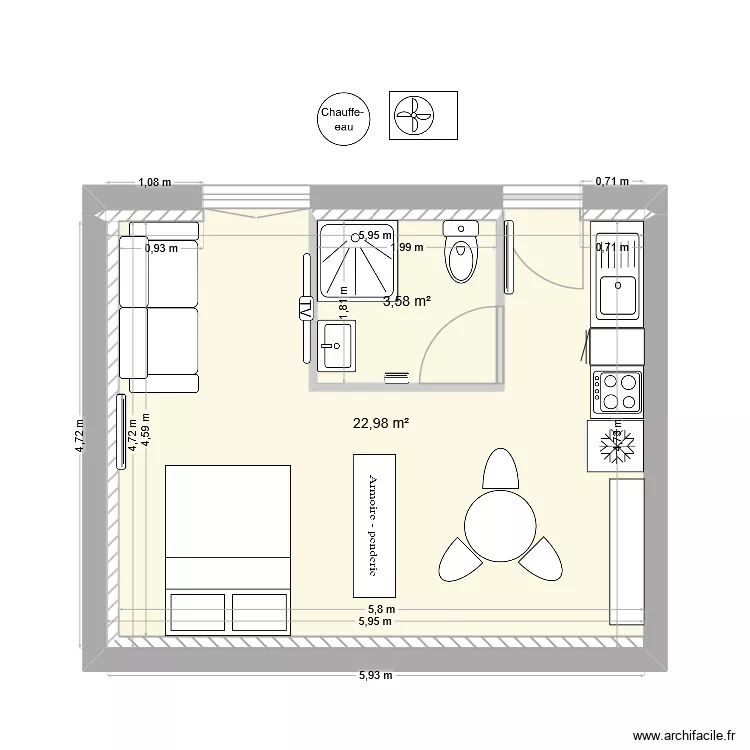 Chambre saisonnier. Plan de Chambre saisonnier. Plan de