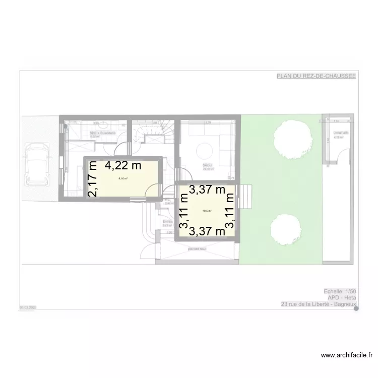 maison. Plan de 2 et 20 m² maison. Plan de 2 et 20 m²