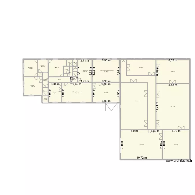 Bâtiment Rivesaltes - tests. Plan de 28 et 1143 m² Bâtiment Rivesaltes - tests. Plan de 28 et 1143 m²