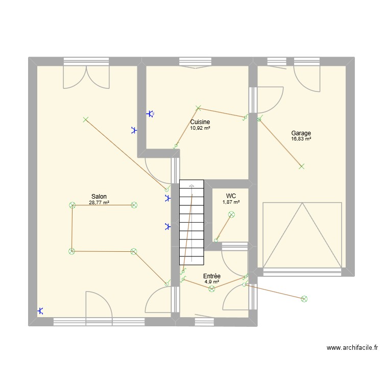 Test. Plan de 5 pièces et 63 m2