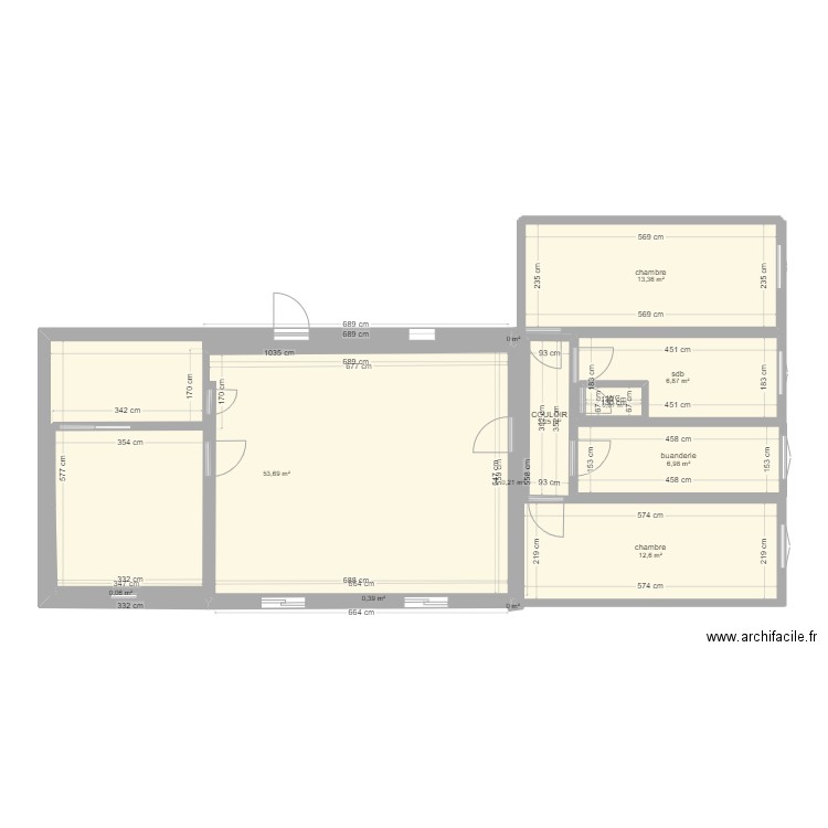 amelie. Plan de 12 pièces et 102 m2