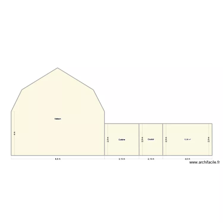 Coupe ap tx. Plan de 4  et 83 m²