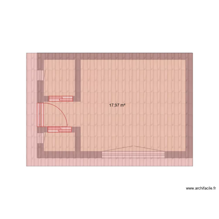 pi&egrave;ce cedric. Plan de 1  et 18 m²