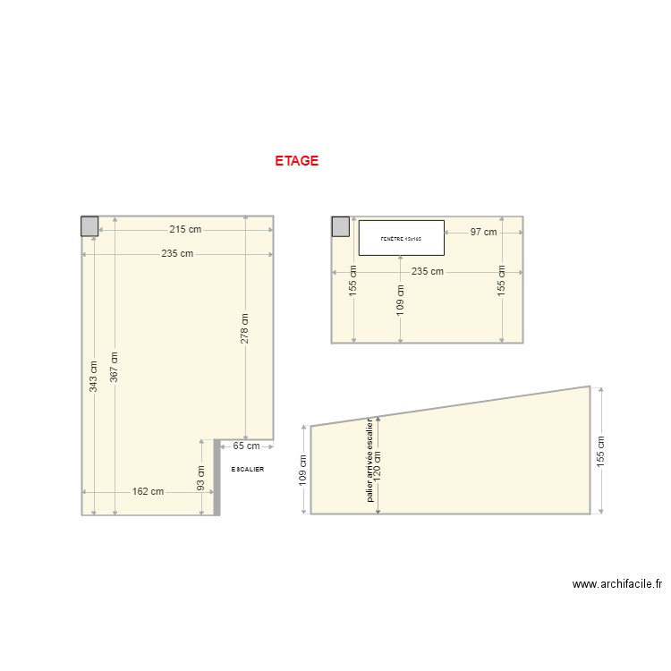 BOUISSOU (côtes finies). Plan de 3 pièces et 16 m2