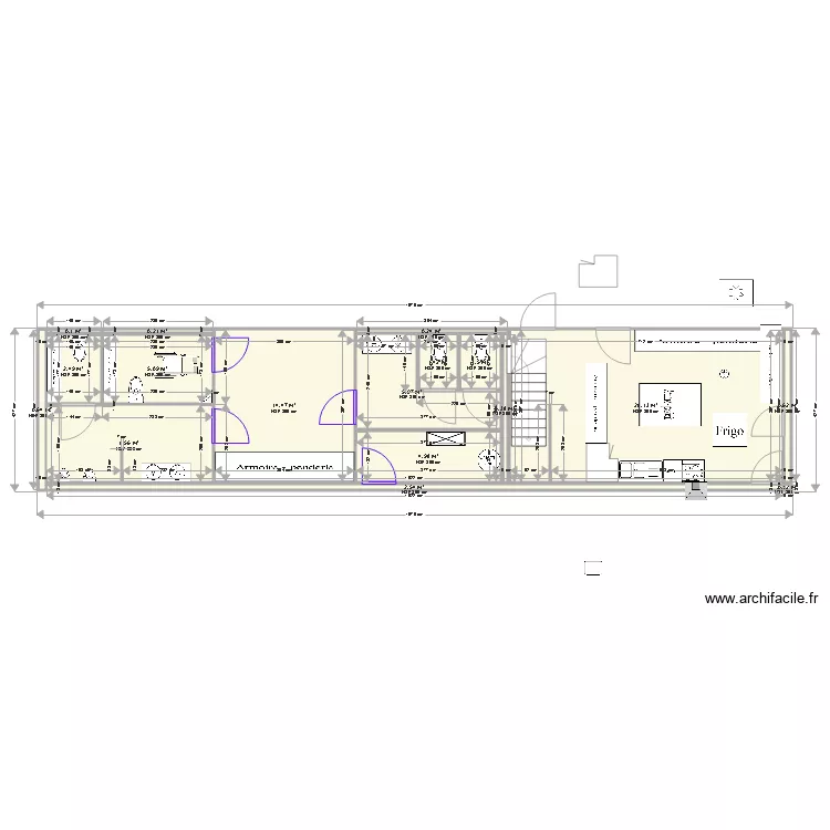 TIOILETTE. Plan de 17  et 77 m²