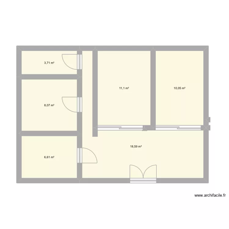 Institut. Plan de 6  et 58 m²