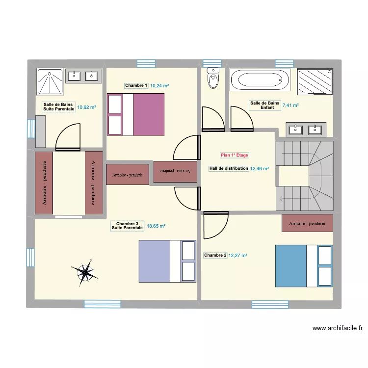 1° ÉTAGE 55 IMPASSE DE LA MAJORLAINE. Plan de 1° ÉTAGE 55 IMPASSE DE LA MAJORLAINE. Plan de