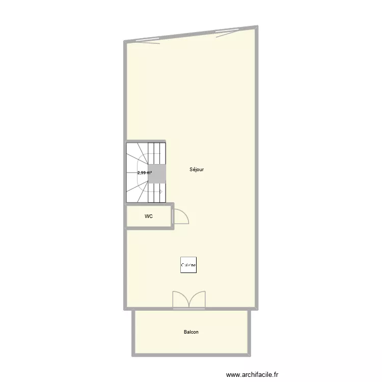 SCI Ethan R1. Plan de 4 pièces et 54 m²