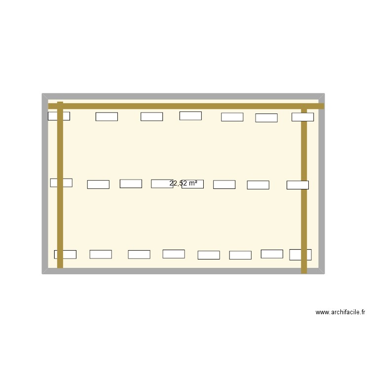 terasse parpaing. Plan de 1 pièce et 23 m2