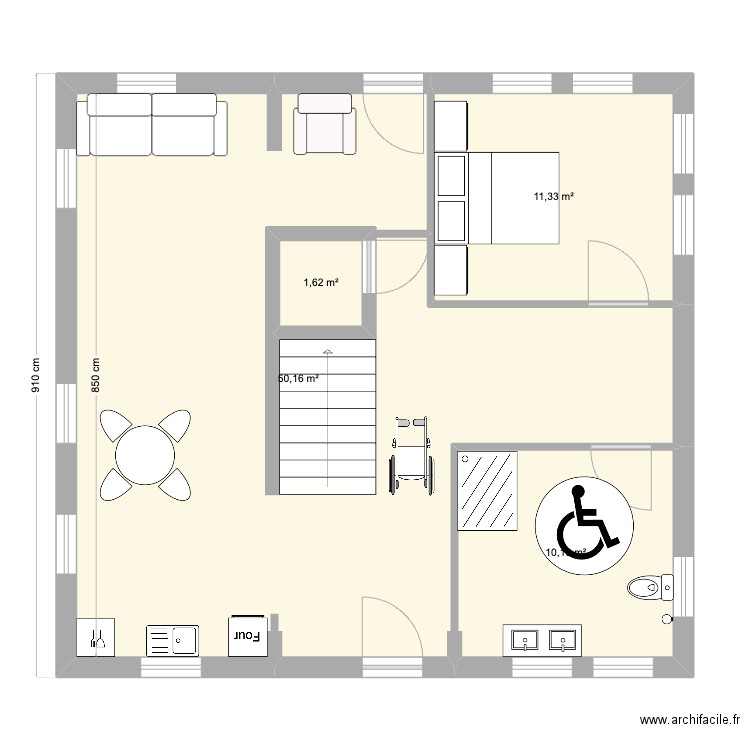 plan 2. Plan de 4 pièces et 77 m2