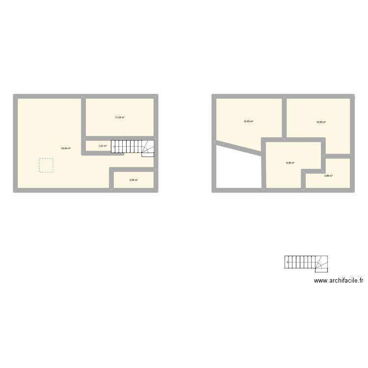 maison 90 m. Plan de 8 pièces et 87 m2
