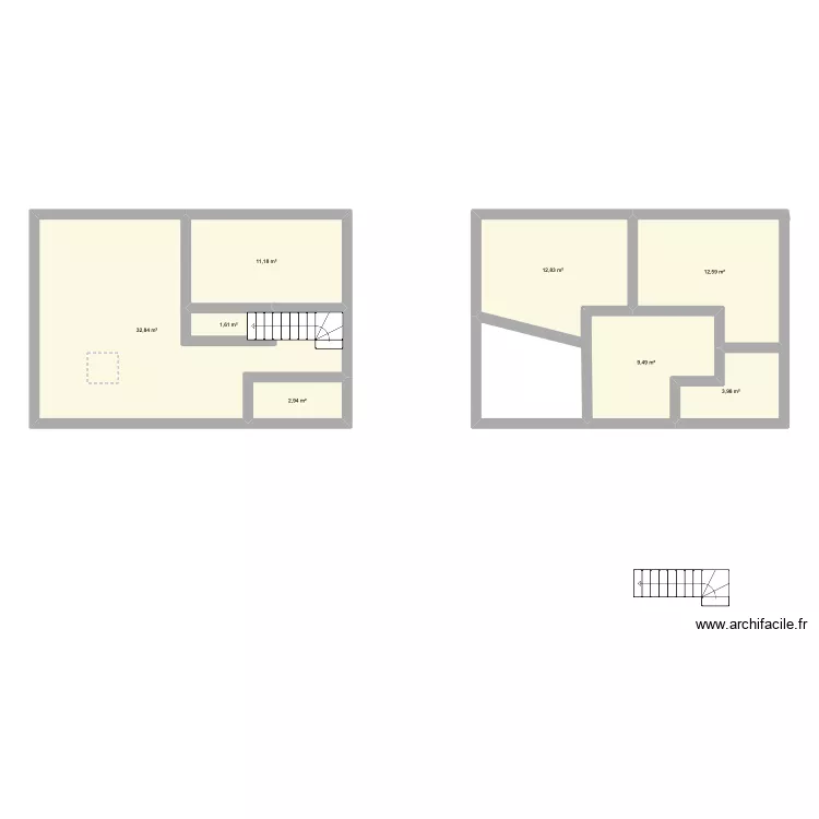 maison 90 m. Plan de 8 pièces et 87 m²