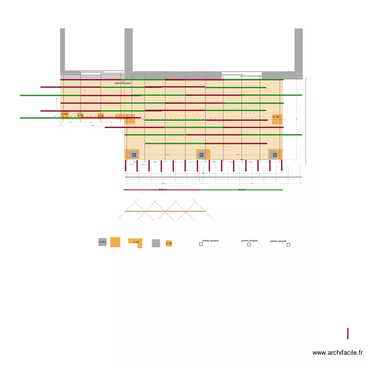 plan base terrasse sommier et murali&egrave;re. Plan de 