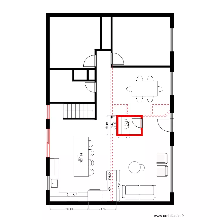 Begon 3. Plan de 8  et 98 m²