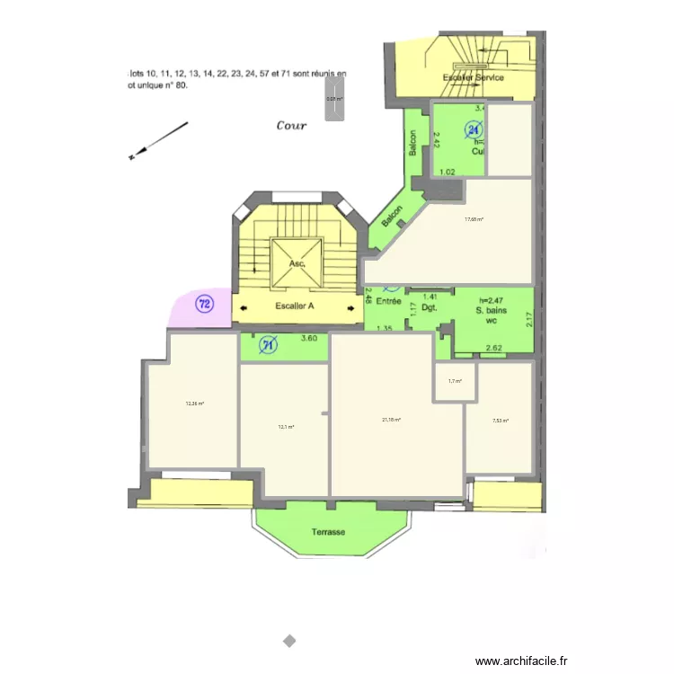 Seizième. Plan de 7 et 73 m² Seizième. Plan de 7 et 73 m²
