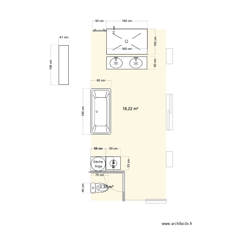sdb. Plan de 0 pièce et 0 m2