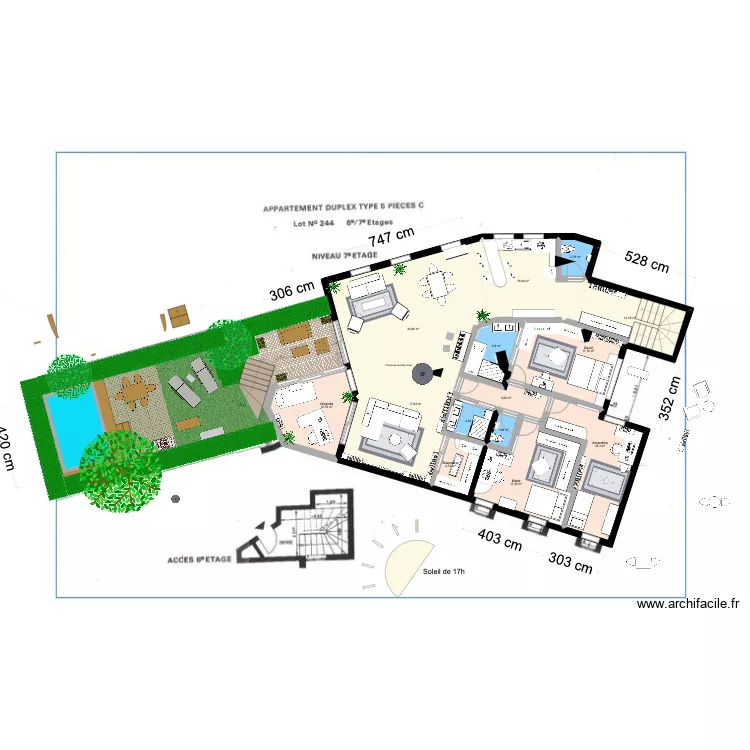 grande piscine. Plan de grande piscine. Plan de