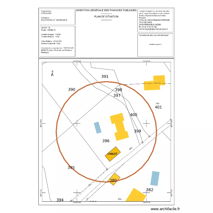 PLAN DE SITUATION CHALET. Plan de 