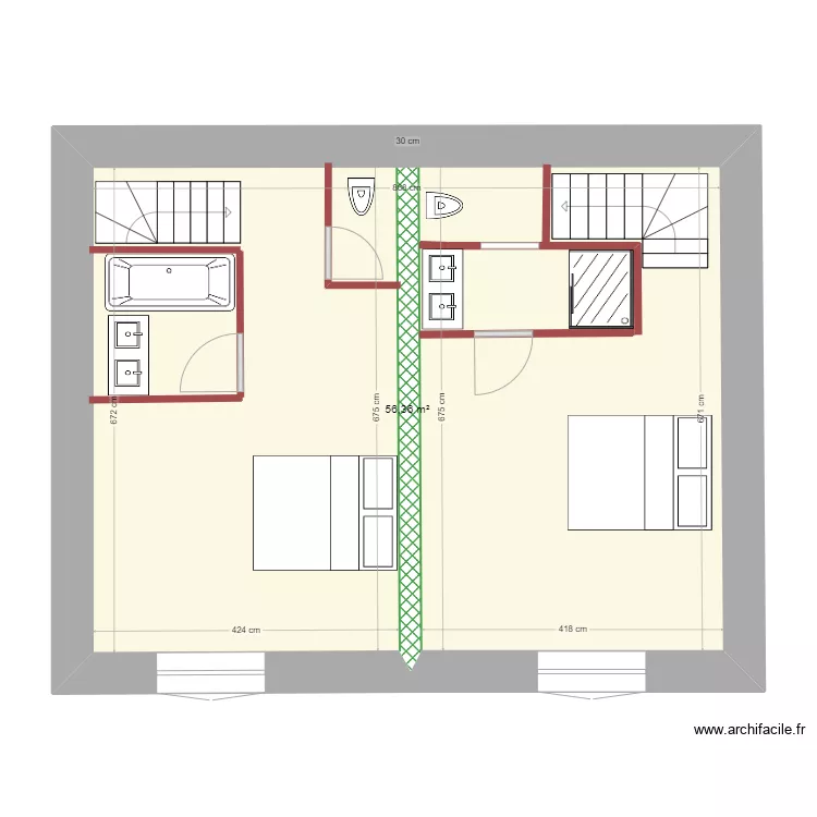 Plan étage avec escalier à l'entrée du living. Plan de Plan étage avec escalier à l'entrée du living. Plan de
