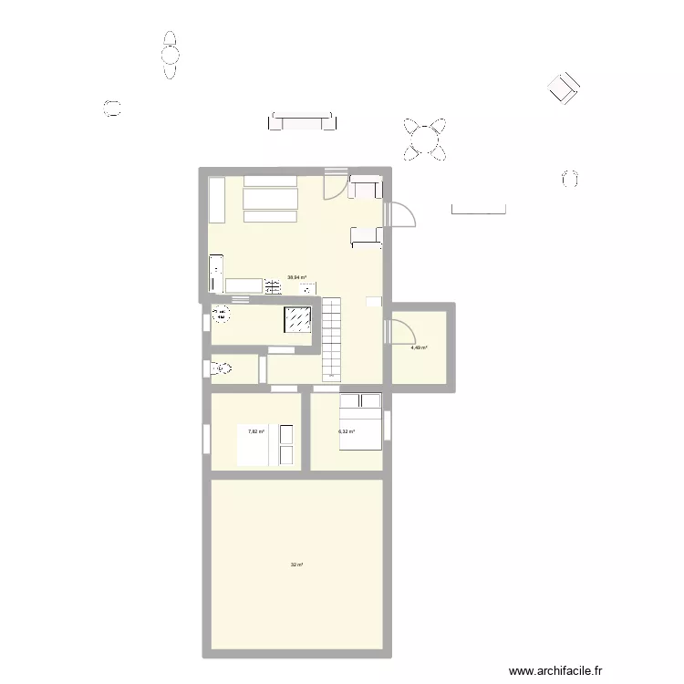 maison la coquille. Plan de 5  et 90 m²