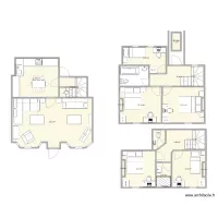 Cottage layout, bridge, two storey rear extension as bathroom and existing extension raised and protected stair version 3