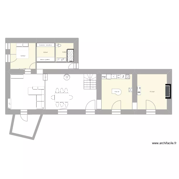 PLESSIS. Plan de 5  et 56 m²