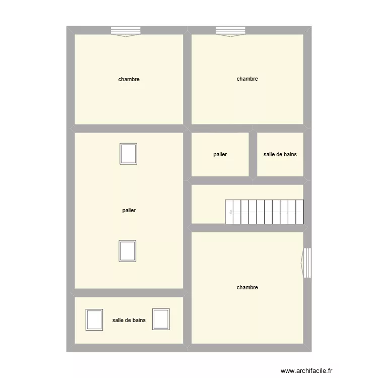 gendrot r+1 &eacute;tat initial. Plan de 8  et 71 m²