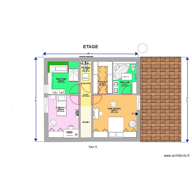 Tybo 5 avec suite parentale. Plan de 0 pièce et 0 m2