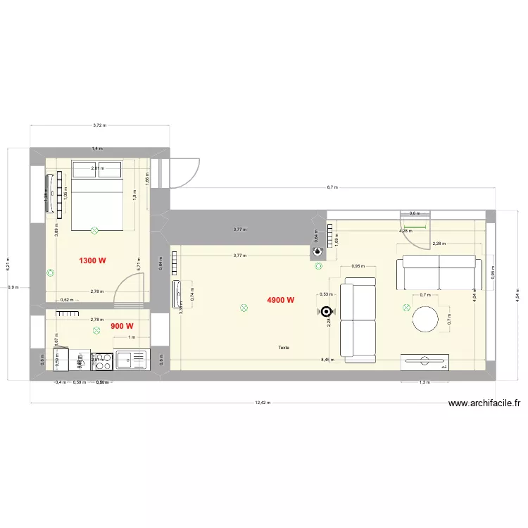 Projet petit g&icirc;te 2. Plan de 