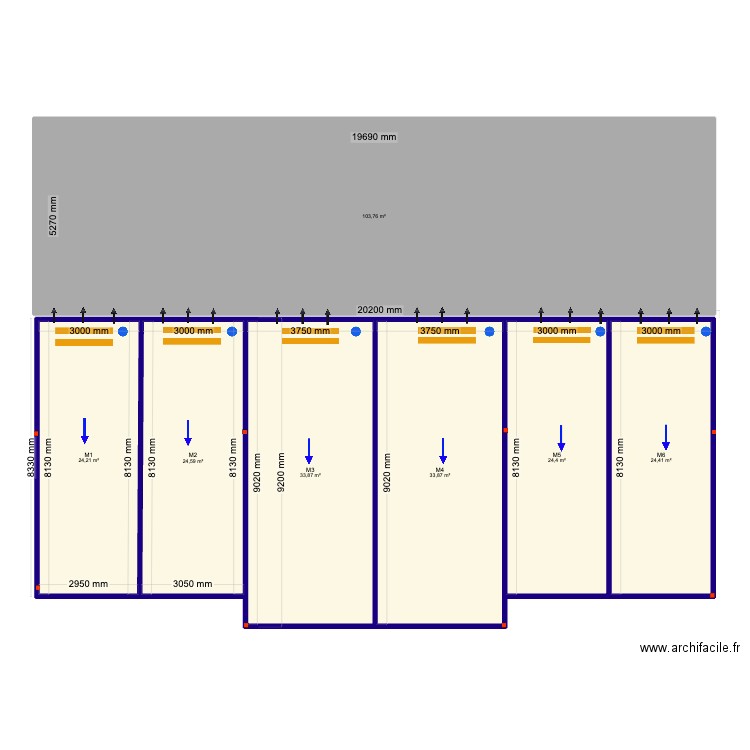 Authentic restaurant V2. Plan de 7 pièces et 269 m2