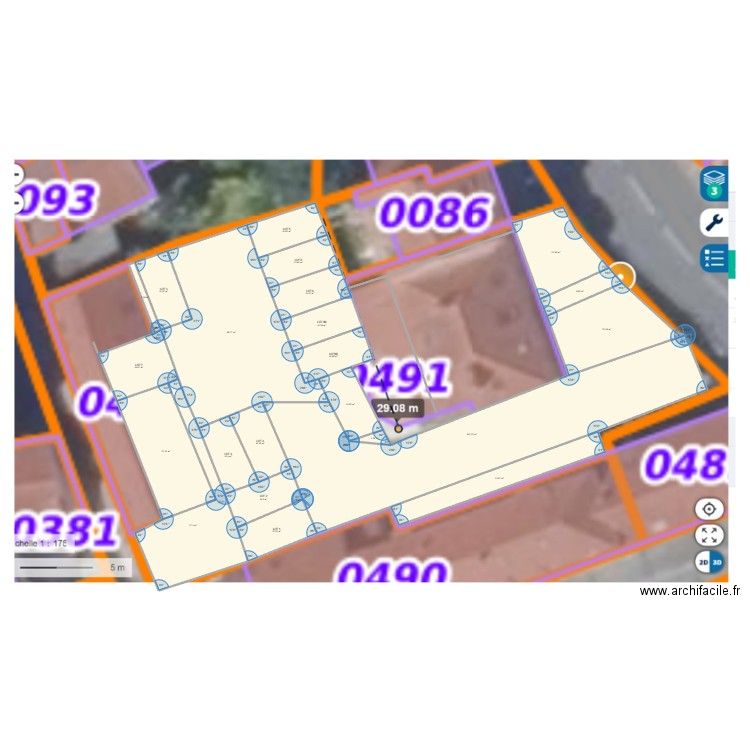 Thorigny parking 8 logements. Plan de 22 pièces et 534 m2