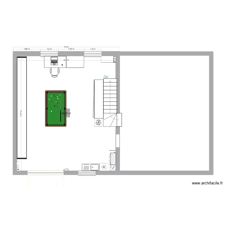 garage actuel. Plan de 1 et 52 m² garage actuel. Plan de 1 et 52 m²