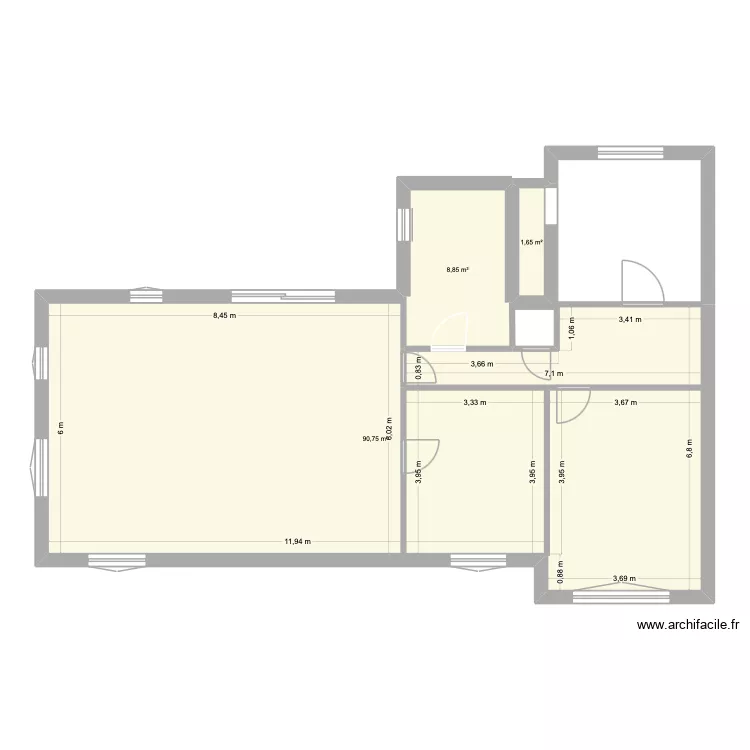 La Flotte. Plan de 3  et 101 m²