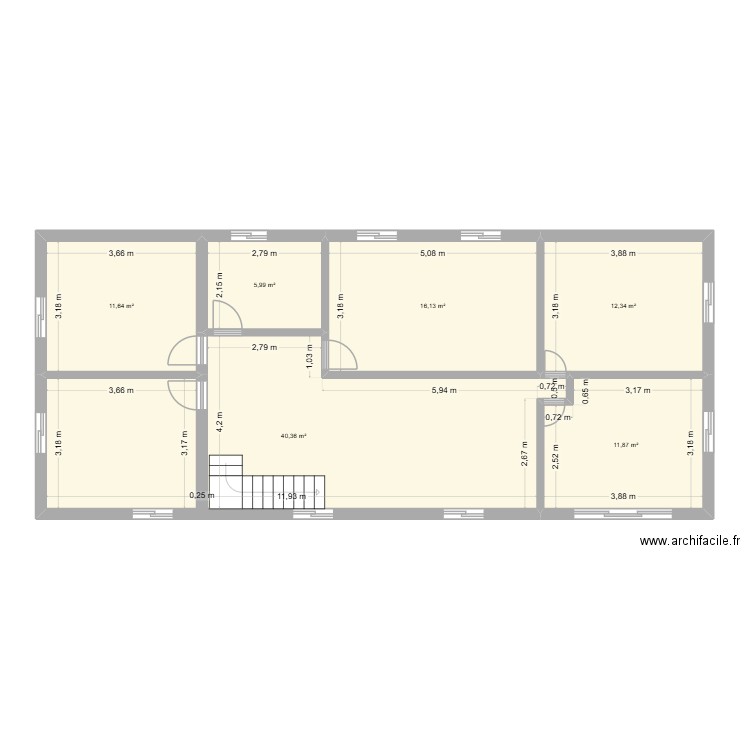 1ER Etage Douro-Douro. Plan de 6 pièces et 98 m2