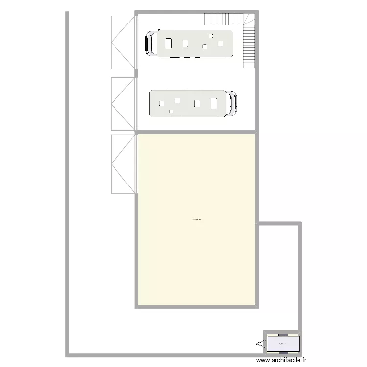 hangar + extension + silo. Plan de 