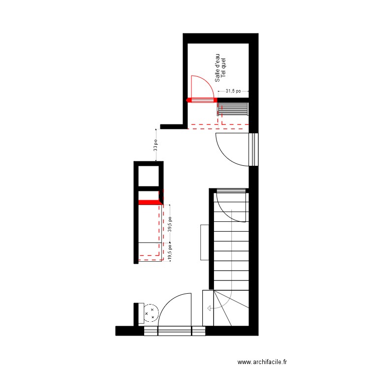 Daigle Rdch. Plan de 2 pièces et 3 m2