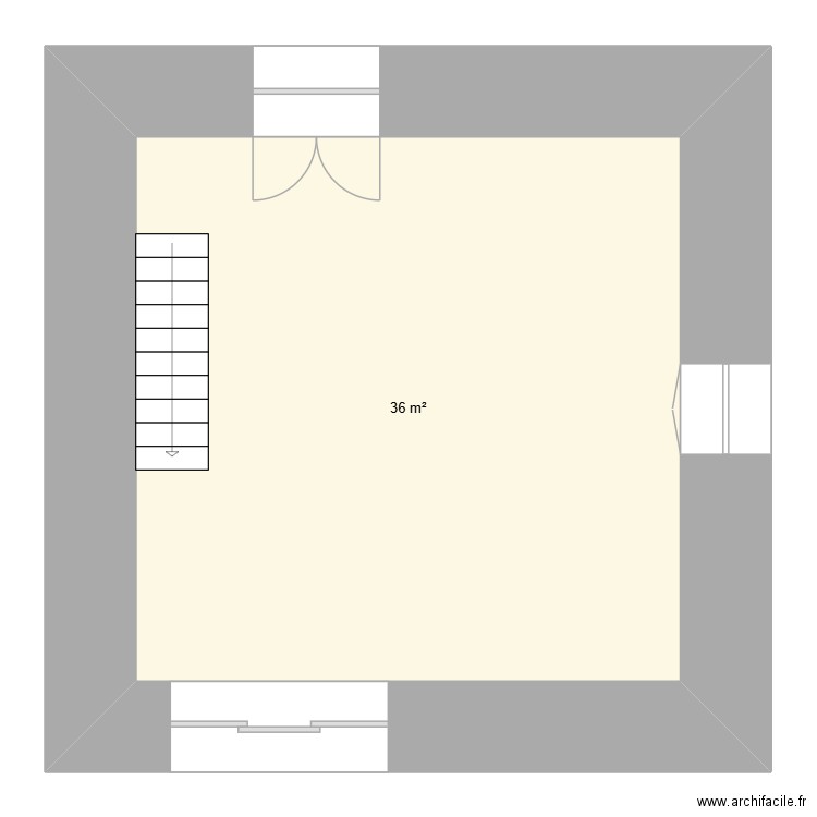 grange en habitation 15/11/25. Plan de 1 pièce et 36 m2