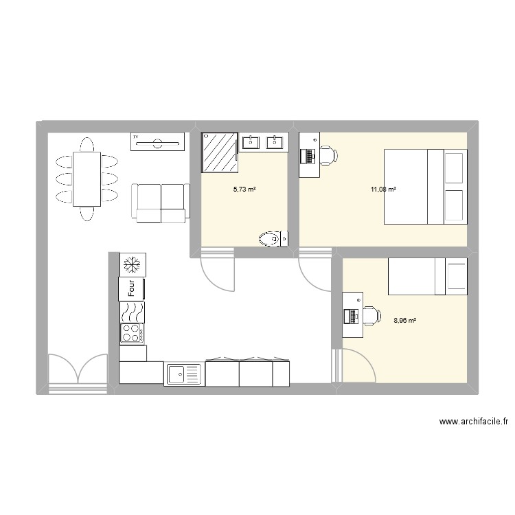 futur maison. Plan de 3 pièces et 26 m2